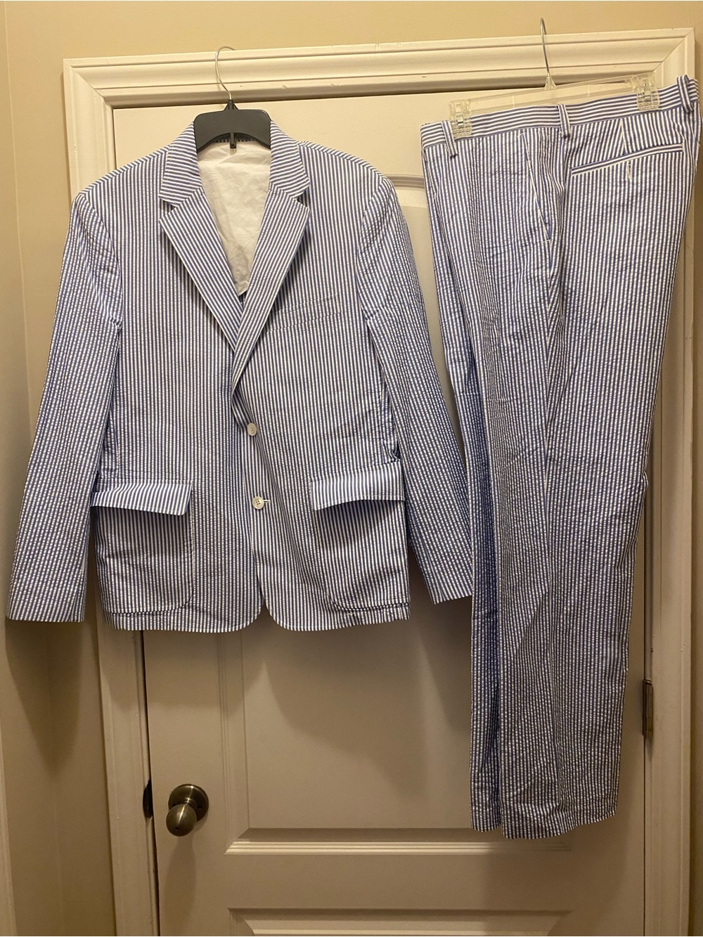 jcpenney Blue & White Seersucker Two-Piece Suit